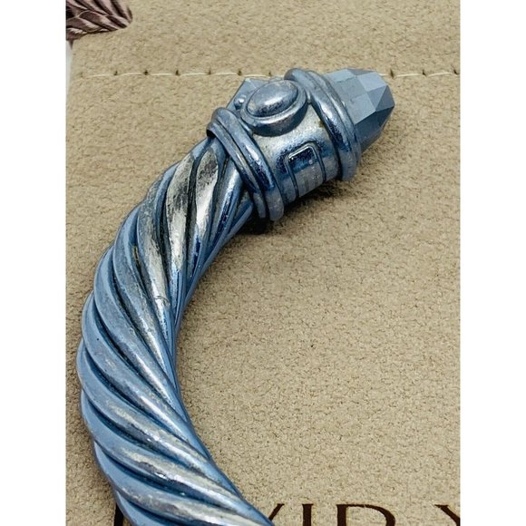 David Yurman Limited Edition Light Blue Aluminum Renaissance Bracelet 10mm 6.5” - Picture 11 of 12